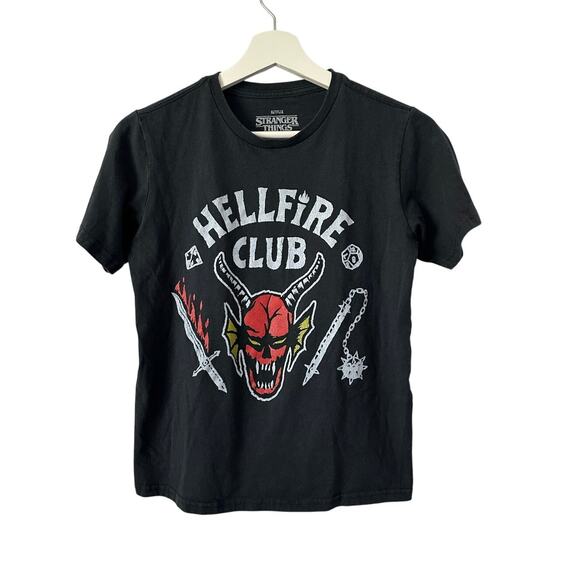 Stranger Things Hellfire Club Black Tee size Medium - Kids - Picture 1 of 7